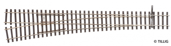 TILLIG 85354 - H0 Weiche links, Herzstückwinkel 9°, Länge 284 mm